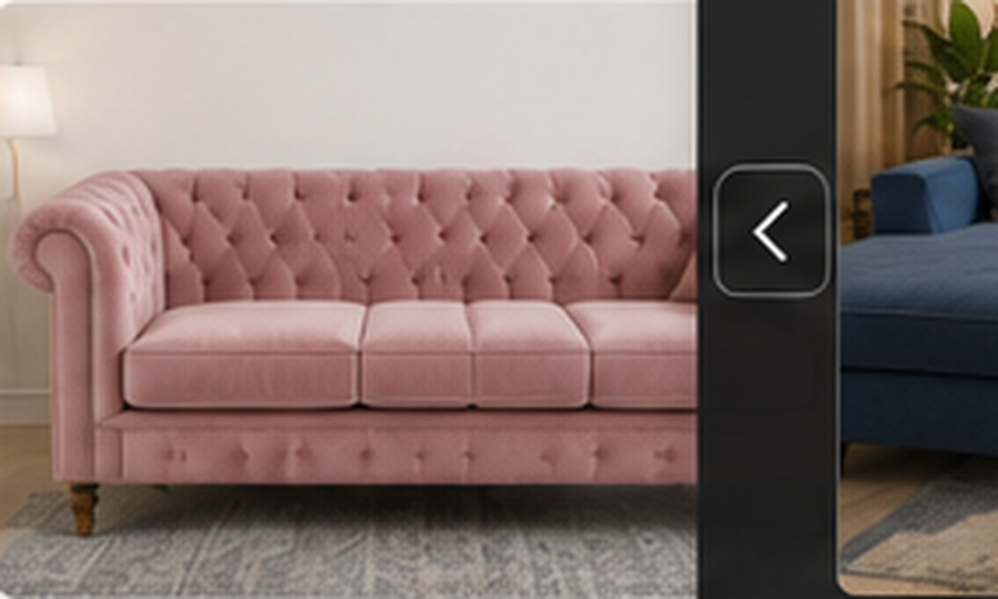 Pink upholstered sofa