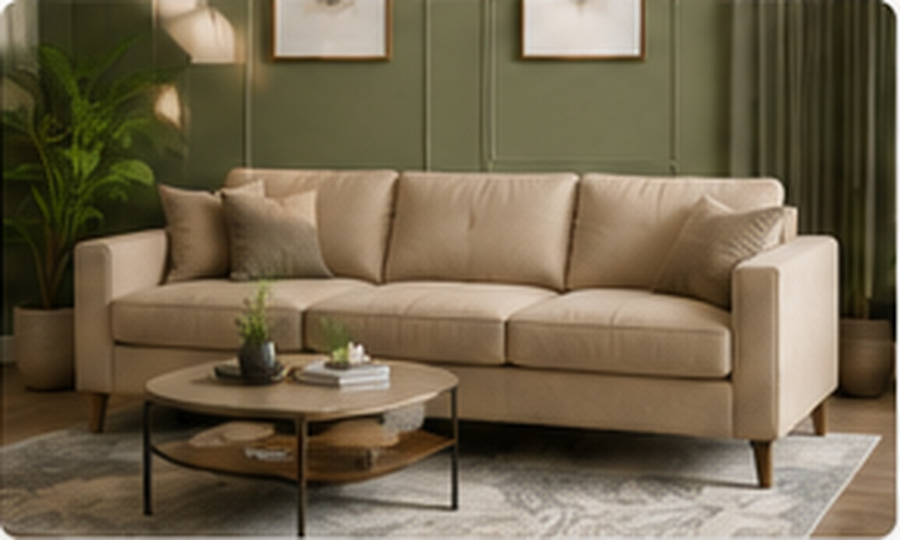 Beige custom sofa