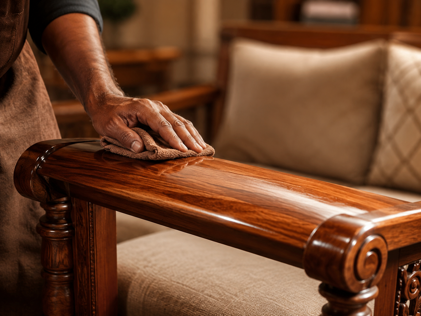 Wooden sofa polishing service